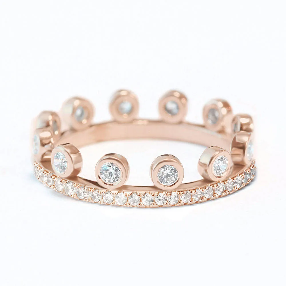 Tiara Crown Eternity Diamond Ring