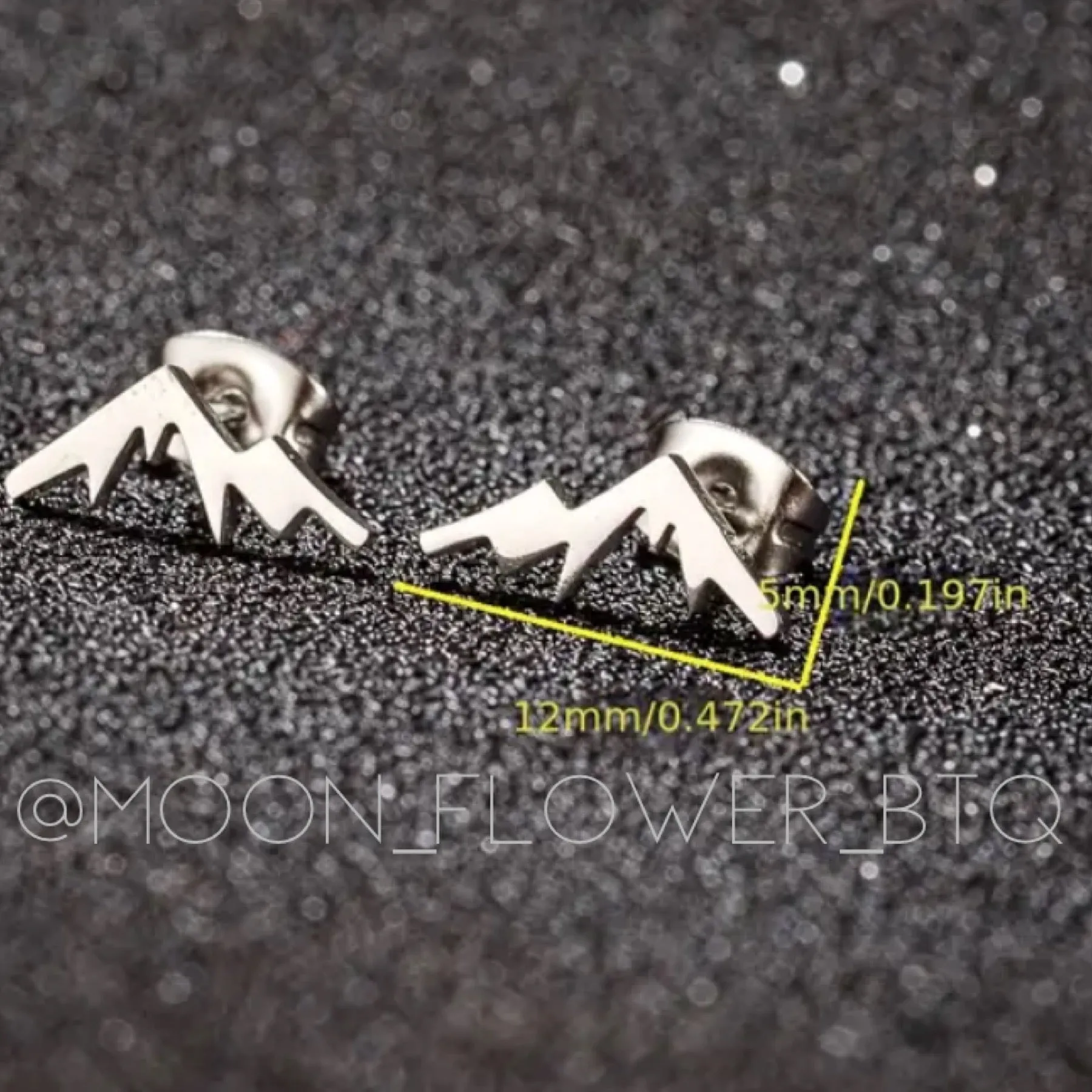 Tiny Mountain Peak Stud Earrings