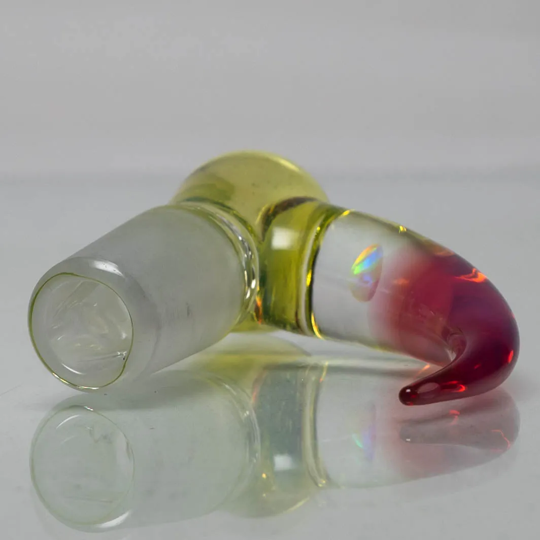 Unity Glassworks - 3 Hole Opal Horn Slide - 14mm - CFL Sunset Slyme & Karmaline