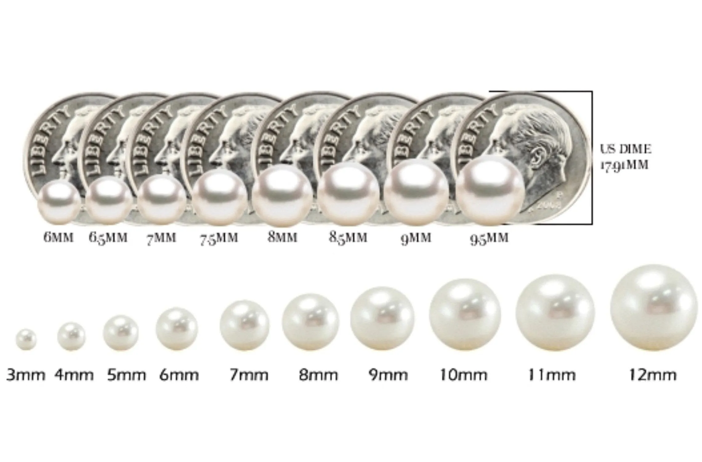 White Freshwater Pearl Stud Earrings Sterling Silver 12mm