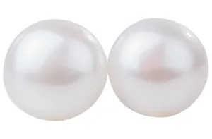 White Freshwater Pearl Stud Earrings Sterling Silver 12mm