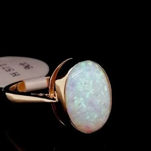 White Opal 9ct Gold Ring