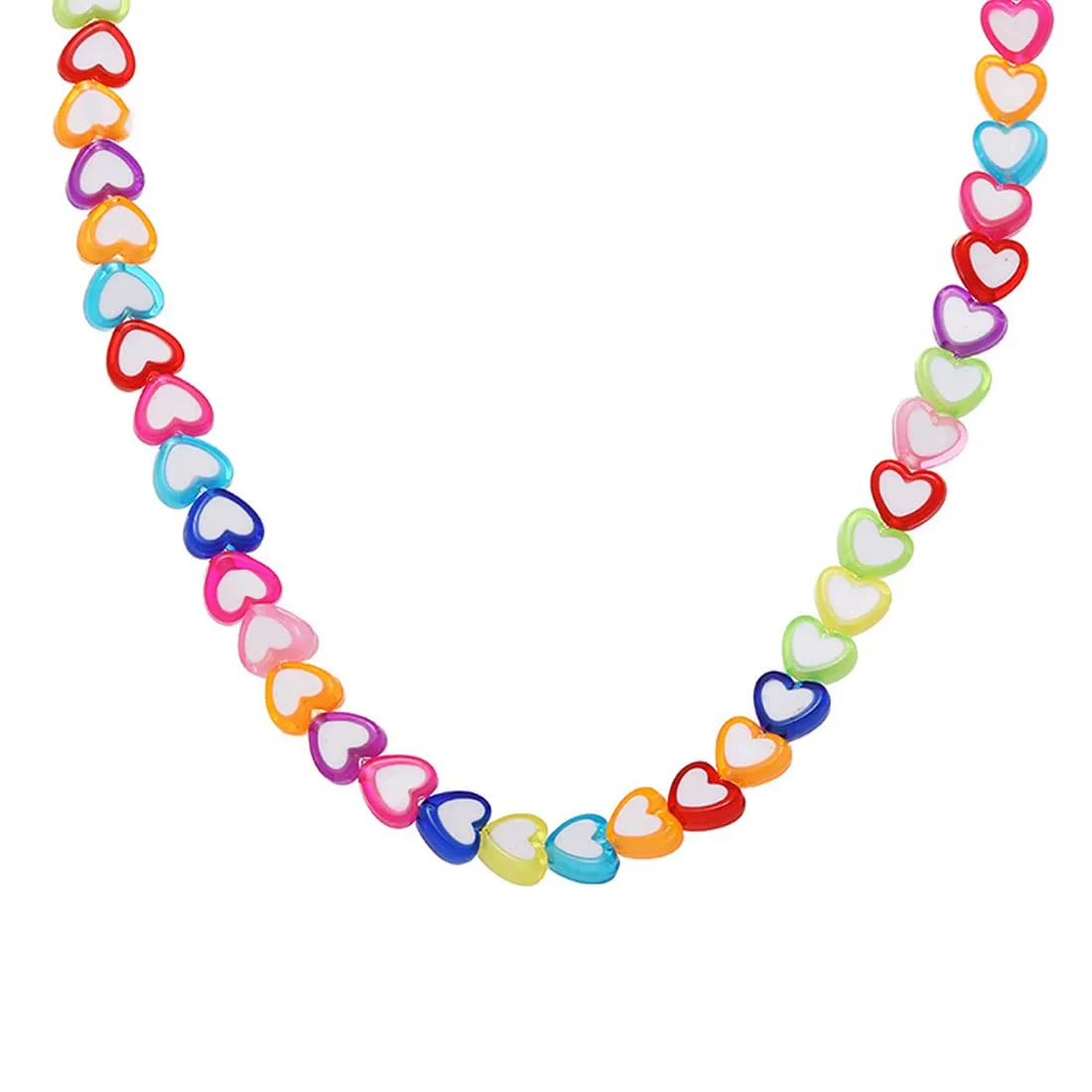 Yellow Chimes Necklace for Girls Multicolour Heart Shaped Necklace chain for Girls and Kids